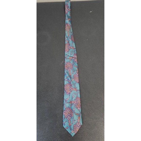 Ted Lapidus Other - Ted Lapidus 100% Silk Paisley Tie – Teal Purple‎ Orange Pattern – 61" Italy